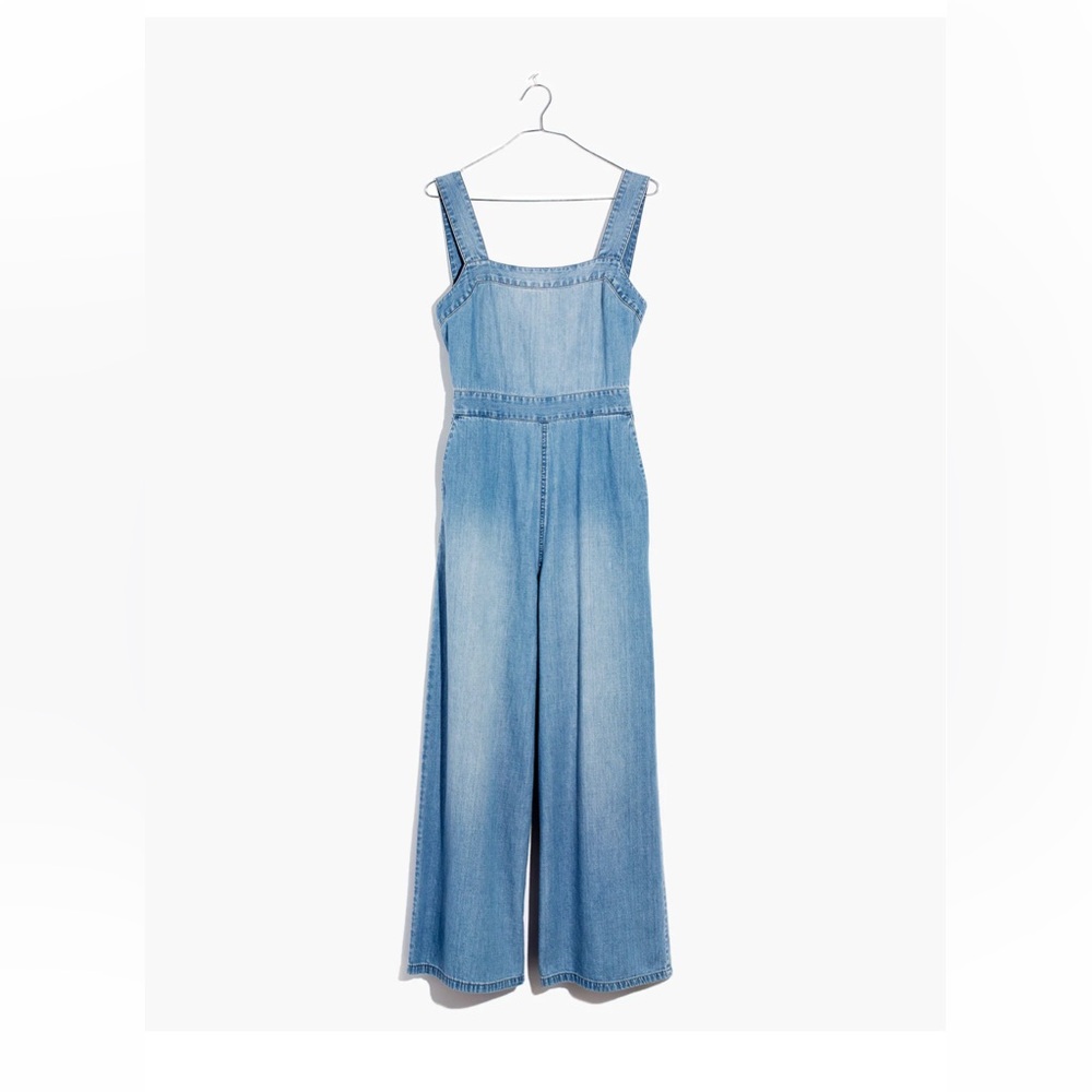 Madewell Denim Apron Bow-Back Jumpsuit